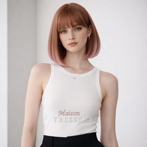 Perruque femme châtain - femme, rose