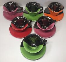 Rare Service À Café Rétro Vintage Deux Tons  Signé Luc Vallauris N2