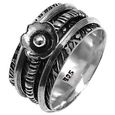 Bague toupie en argent pour femmes bague à quatre toupies bague bijoux en...