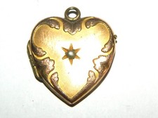 pendentif reliquaire coeur en plaqué début 1900