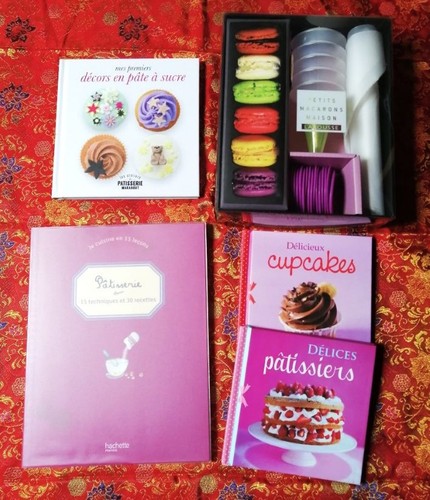 Lot livres coffret macarons - livres,