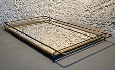 Plateau de service vintage Moderniste Miroir et Métal Cubiste Années 50 60 Fil