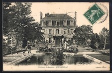 CPA Sous-Lignac, Grande maison avec jardin et bassin devant l´entrée 1909 