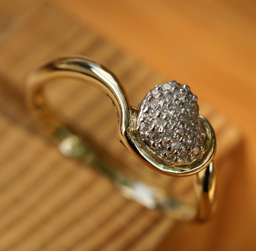 Bague cœur jaune 9ct - cœur,