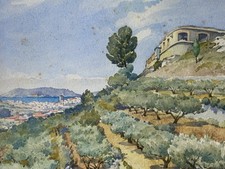 Aquarelle ancienne 1921 - aquarelle,