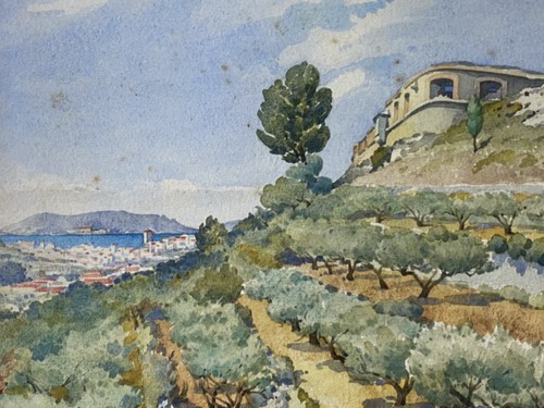 Aquarelle ancienne 1921 - aquarelle,