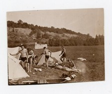 PHOTO SNAPSHOT, camping sauvage tente maillot de bain torse nu barque chien