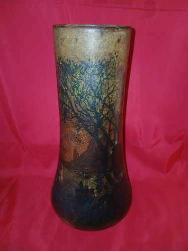 Vase legras décor lacustre - à,