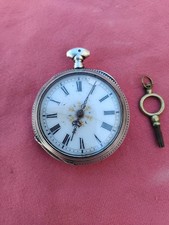 ANCIENNE Montre Gousset homme  en Argent Remontoir a clé  Cylindre 10 Rubis