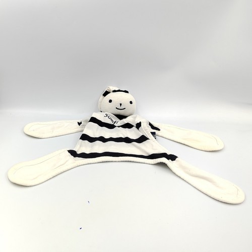 Doudou plat lapin blanc - , rayé