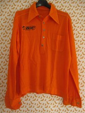 Polo BIC Vintage Orange cycliste maillot années 70'S manche Longue Jersey - M
