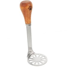  Presse-purée en acier inoxydable avec manche en bois - Idéal pour la purée de
