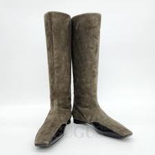 HERMES Bottes longues en daim
