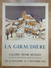LA GIRAUDIERE 1969 AFFICHE LITHOGRAPHIEE MOURLOT GALERIE HENRI BENEZIT PARIS