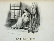 Religieuse LITHOGRAPHIE DEVERIA Musique BETOURNE Cinti Damoreau TROUPENAS XIX°