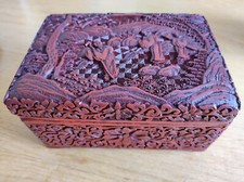 Boite en bois  cinnabar  laque