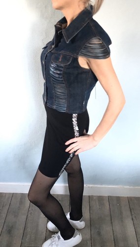 Veste jeans frangée - veste,