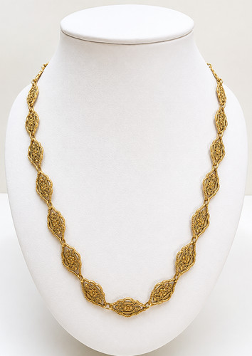 Collier doré filigrané - collier, en