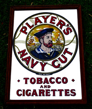 Miroir pub bistrot vintage sérigraphié PLAYER'S NAVY CUT TOBACCO CIGARETTES