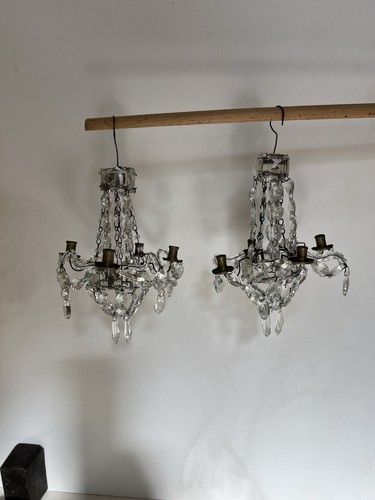 Paire lustres pampilles maison - paire,