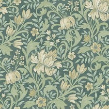 Papier Peint Floral Marian 204104 Vert Wow Vintage Feuille Arts Et Métiers