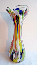 Vase Art Déco en verre multicolore Clichy,