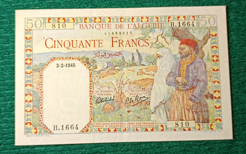 Billet algérie francs - francs,