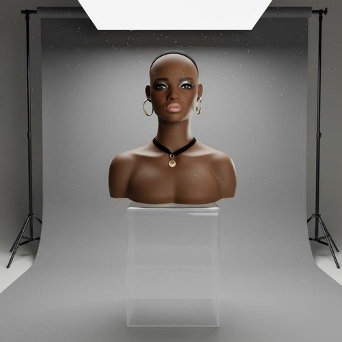 Tête mannequin noire - tête,