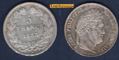 Francs 1833 lille - tb, +