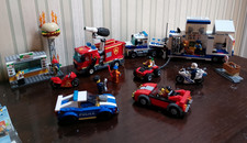 LEGO CITY JOLI LOT POLICE POMPIERS  60242 + 60214 + 60139 avec notices TBE