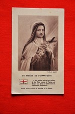 Ste Thérèse de l'Enfant-Jésus étoffe touchée aux reliques Carmel Lisieux santino