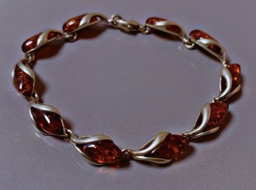 Ancien bracelet argent ambre