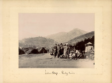 Burma, Lishaw Village, Men in Front of the Ruby Mines vintage print tirage d&#
