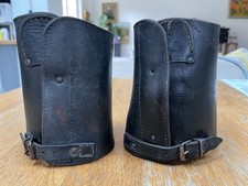 Paire de guêtres courtes en cuir noir sans doute officier français WW1 14 18