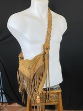 Sac Banane Amérindiens À Frange En Nubuck Camel Pièce Unique