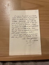 De la Ville écrivain lettre autographe signée à de Pinieux Bordeaux prison