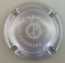 CAPSULE  DE CHAMPAGNE   DE VIGNERONS fond gris / blanc