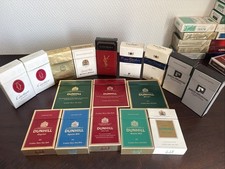 Lot 19 Empty Vintage Cigarette Packs - Dunhill Cartier YSL Sobranie Paco Rabanne