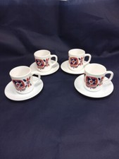 Lot 4 Tasses à Café Mobil Avec Soucoupes Vintage 1970 ARCOPAL