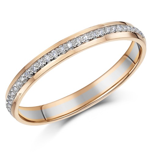 Anneau eternité 9ct or - mi-eternité,