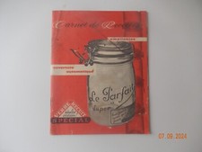 carnet de recettes de conserves bocaux " LE PARFAIT"