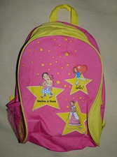 Sac à dos rose et jaune enfant fille Tom Tom et Nana / Princesse Zelina / Lulu 