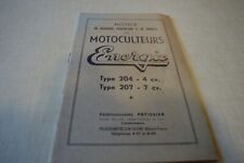 notice de entretien et de conduite des MOTOCULTEUR  ENERGIC  TYPES 204 & 207