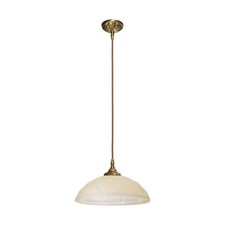 Lampe De Plafond Art Nouveau En Laiton Massif Bronzer ∅30Cm Fait Main D'Italie