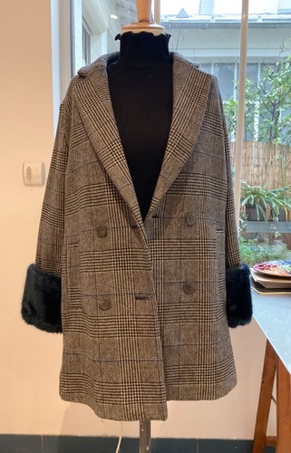 Manteau carreaux gris avec les - carreaux,