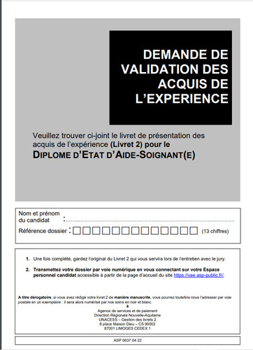 Livret vae aide soignant - vae,