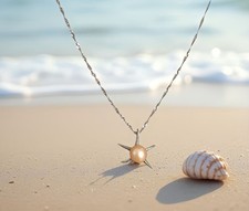 Collier - Femme - Pendentif - étoile - Perle - Culture - Rose - Argent 925