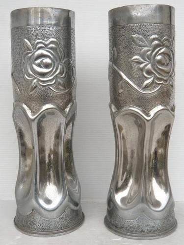 Paire beaux vases - vases, laiton
