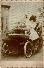 AUTOMOBILE Circa 1900 -  Couple en voiture - annotation  A. Clément au dos