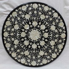 36 " Noir Marbre Dîner Café